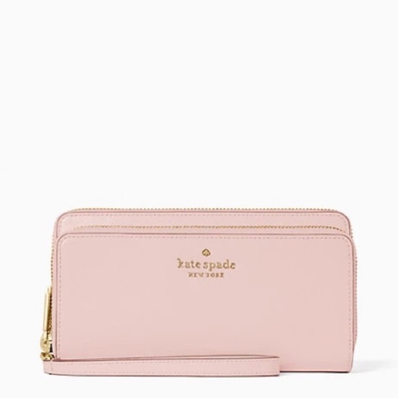 ♠️kate spade Staci Saffiano Leather Large Carryall Wristlet Wallet, Pink NWT - Picture 2 of 15